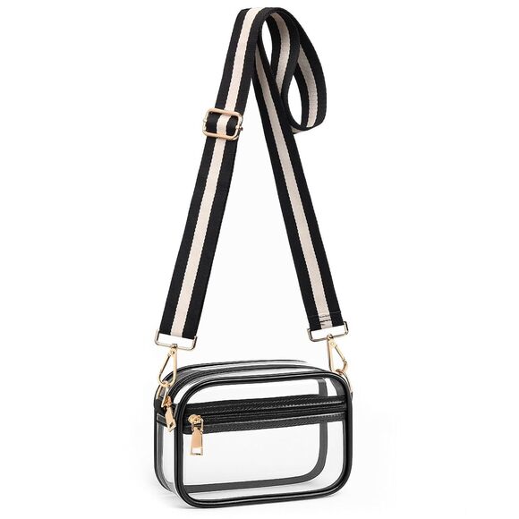 BS-VOG Handbags - Clear Crossbody Bag Stadium Approved, Clear Purses for Women, Small Clear